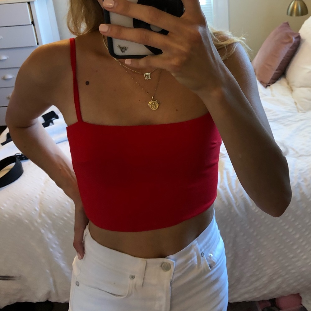 PRINCESS POLLY Basic Red Crop Top